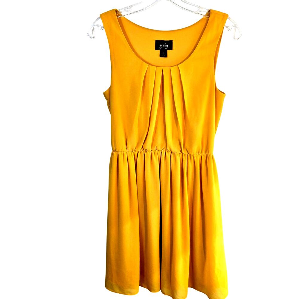 By & By Women's Dress Small S Yellow Sleeveless Short  Sun Misses Size 4 6